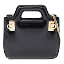 Salvatore Ferragamo Black Leather Shoulder Bag