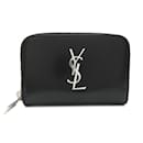 Saint Laurent Black Leather Coin Purse