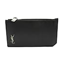 Saint Laurent Black Leather Card Wallet