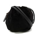 Chanel Black Leather Drawstring Pochette