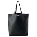 Saint Laurent Black Leather Tote Bag