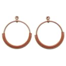 Hermes Gold Swift Leather Stud Earrings - Hermès