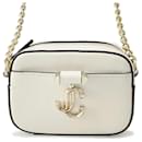 Bolso de hombro de cuero marfil Jimmy Choo