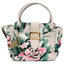 Bolsa de couro com padrão floral Burberry