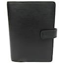 Couverture de planificateur personnel Louis Vuitton Epi Taille Noir Agenda MM R20202