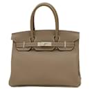 Sac à main Hermes Birkin 30 en gris Etoupe - Hermès