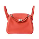 Hermes Lindy Rose Texas Z Stamp Women's Swift Leather Bag - Hermès