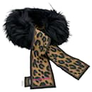 Louis Vuitton Silk and Fur Scarf