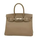 Sac à main Hermes Birkin 30 en gris Etoupe - Hermès