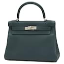 Hermes Kelly 28 Handbag in Dark Green Togo Leather - Hermès