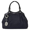 Gucci Sukey schwarze GG Canvas Tote-Handtasche