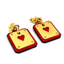 Hermes Red Heart Stud Earrings - Hermès