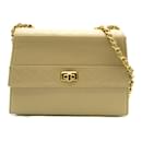 Chanel Beige Leather Shoulder Bag