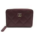 Porte-monnaie Chanel en cuir caviar Bordeaux