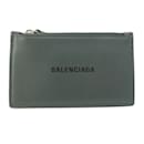 Porte-monnaie en cuir gris Balenciaga