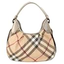 Burberry Nova Check Handtasche mit geprägten Blumen