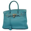 Hermes Birkin 30 Handbag in Blue Jean - Hermès