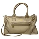 Beige Lederhandtasche von Prada