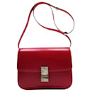 Celine Red Leather Shoulder Bag - Céline