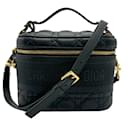 Christian Dior Black Leather and Canvas Handbag