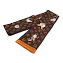 Louis Vuitton Brown Silk Scarf