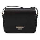 Bolso de hombro de cuero negro Burberry