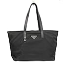 Prada Damen Nylon- und Leder-Tote-Bag