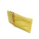 Saint Laurent Quilting Yellow Leather Coin Purse