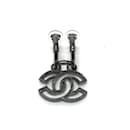 Pendientes de clip Chanel CC Mark A17S negros