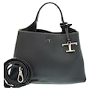 Bolso de hombro micro de cuero negro Tod's