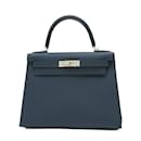 Sac à main Hermes Kelly 28 en bleu profond - Hermès