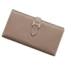 Hermes Long Wallet Bearn Soufflet in Etoupe Gray - Hermès