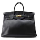 Sac à main Hermès Birkin 40 en cuir Ardennes noir