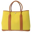 Hermes Garden PM Handbag in Lime and Toffee - Hermès