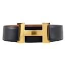 Hermes H Belt in Black Calfskin - Hermès