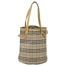 Burberrys Nova Check Blue Label Schultertasche aus Canvas Beige Auth 81140 - Autre Marque