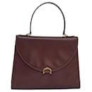 CARTIER Hand Bag Leather Wine Red Auth 81148 - Cartier