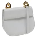 Salvatore Ferragamo Gancini Shoulder Bag Leather White Auth 81166