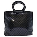 CELINE Macadam Canvas Hand Bag Enamel Black Auth 80085 - Céline