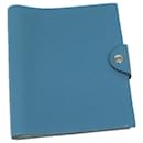 HERMES Yuris PM Couverture de Planificateur Journalier Cuir Bleu Auth 79910 - Hermès