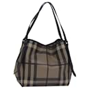 Burberry Nova Check Tote Bag aus PVC-Leder in Beige und Dunkelbraun Auth bs15737