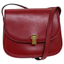 CELINE Shoulder Bag Leather Red Auth 79816 - Céline