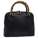 GUCCI Bamboo Hand Bag Leather Black 000 122 0290 Auth bs15679 - Gucci