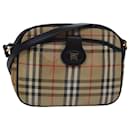 Burberrys Nova Check Shoulder Bag Canvas Beige Black Auth bs15721 - Autre Marque