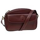 CARTIER Shoulder Bag Leather Wine Red Auth 81782 - Cartier