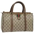 GUCCI GG Supreme Web Sherry Linie Boston Tasche PVC Beige Rot 40 02 007 Auth 81948 - Gucci