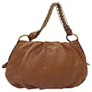 PRADA Chain Shoulder Bag Leather Brown Auth ep4693 - Prada