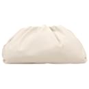 Bottega Veneta Smooth Butter Calf The Pouch Oversized Clutch in Bianco Sporco