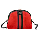 Bolso Dome Pequeño Gucci Ophidia en Ante Rojo