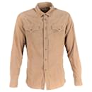 Chemise Western Brunello Cucinelli en velours côtelé marron